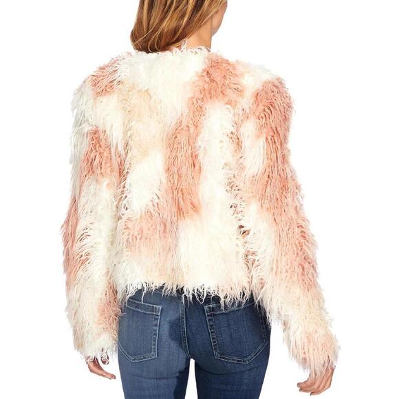 Cece Womens Two Tone Shaggy Faux Fur Jacket Size XL - Picture 3 of 3